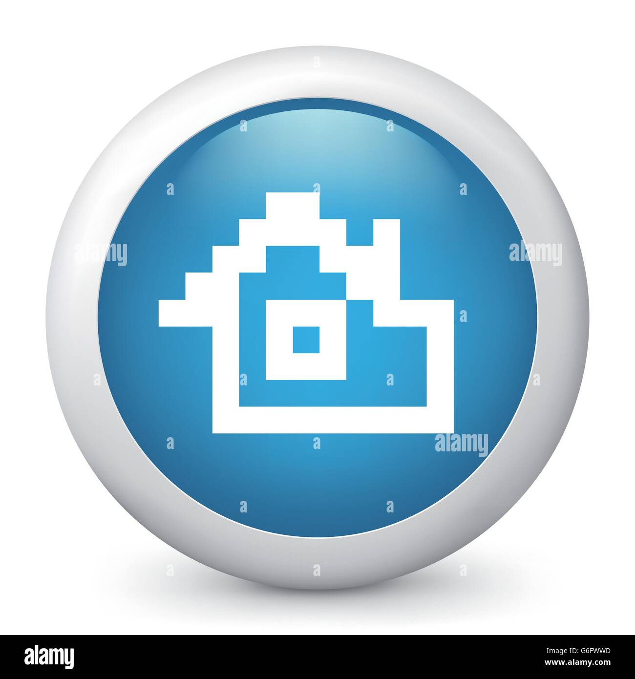 Vector illustration of blue glossy icon Stock Vector Image & Art - Alamy