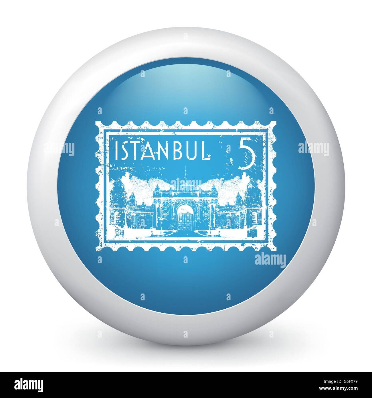 Vector illustration of blue glossy icon Stock Vector Image & Art - Alamy