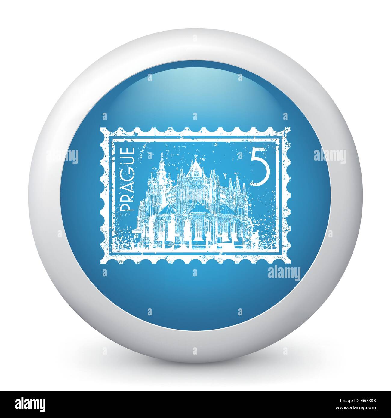 Vector illustration of blue glossy icon Stock Vector Image & Art - Alamy