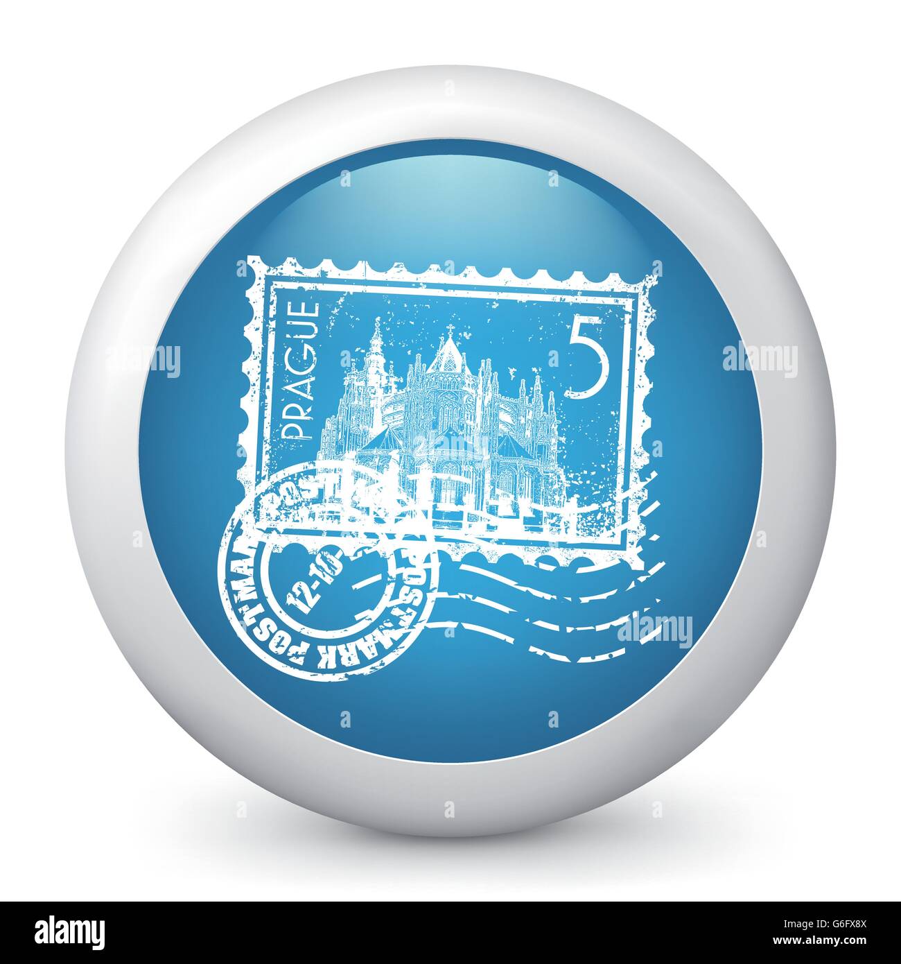 Vector illustration of blue glossy icon Stock Vector Image & Art - Alamy