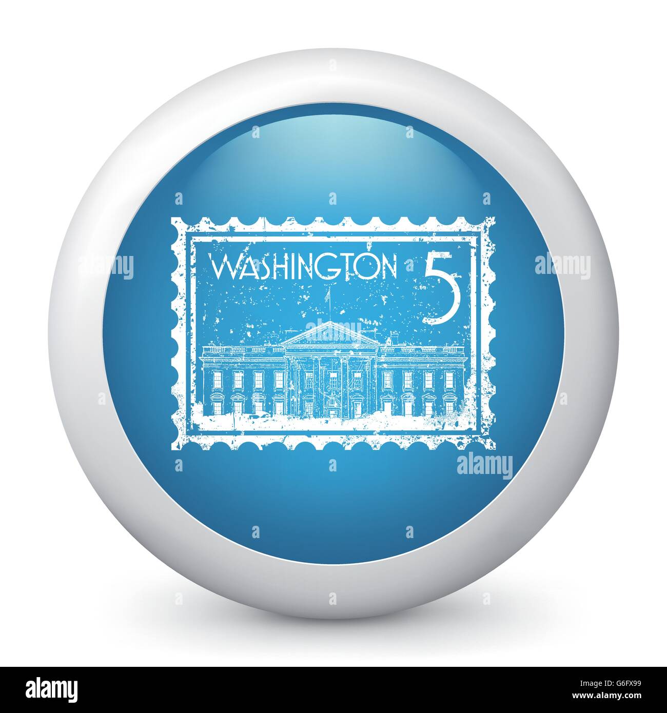 Vector illustration of blue glossy icon Stock Vector Image & Art - Alamy