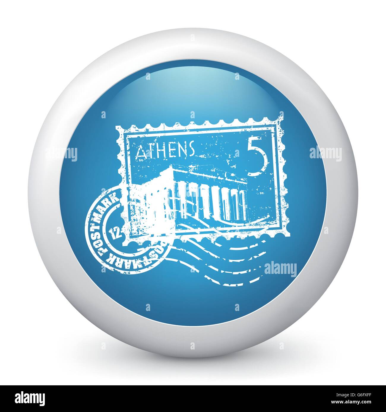 Vector illustration of blue glossy icon Stock Vector Image & Art - Alamy