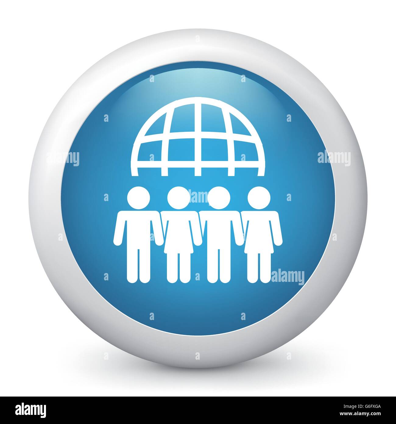 Vector illustration of blue glossy icon Stock Vector Image & Art - Alamy