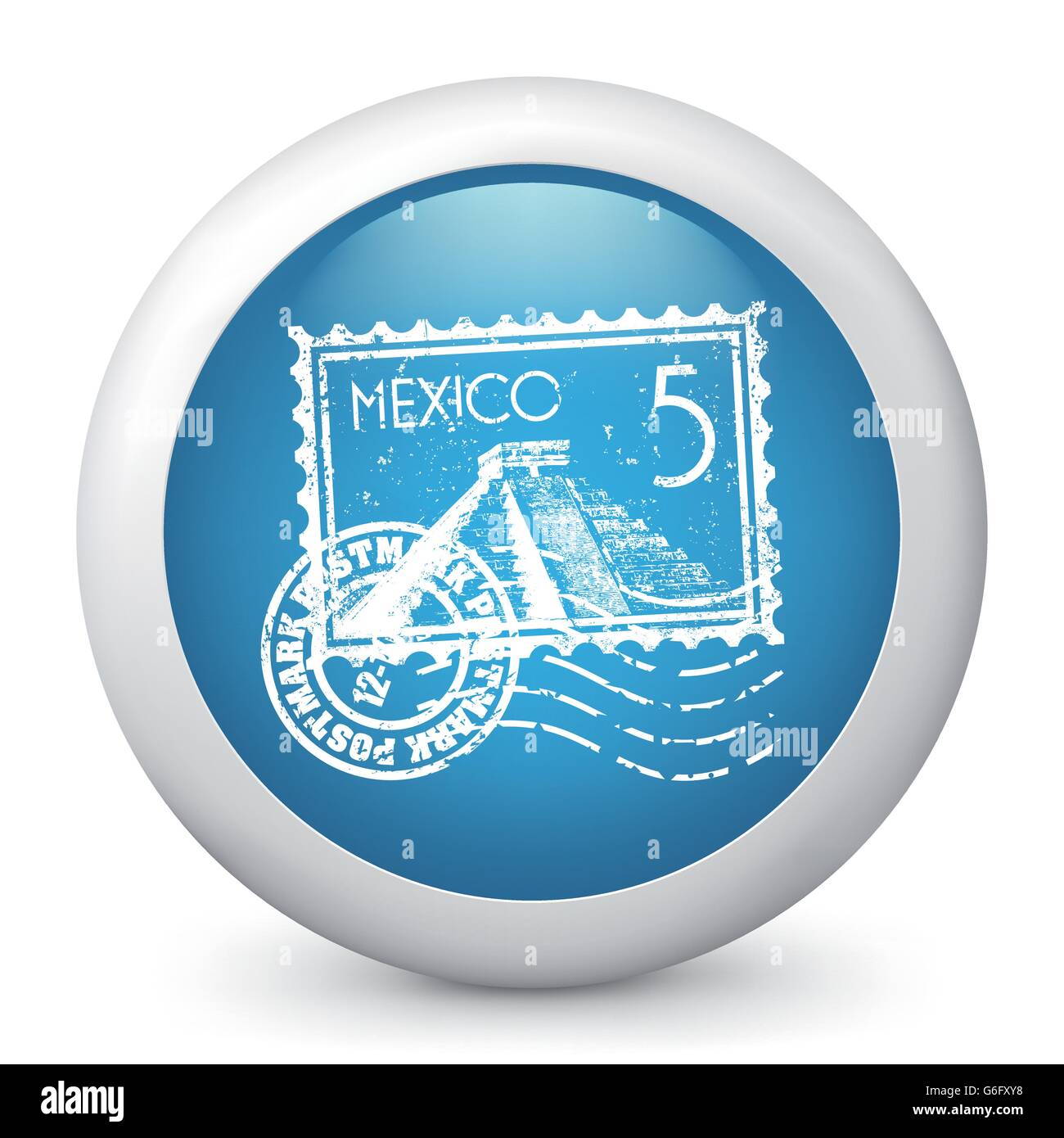 Vector illustration of blue glossy icon Stock Vector Image & Art - Alamy