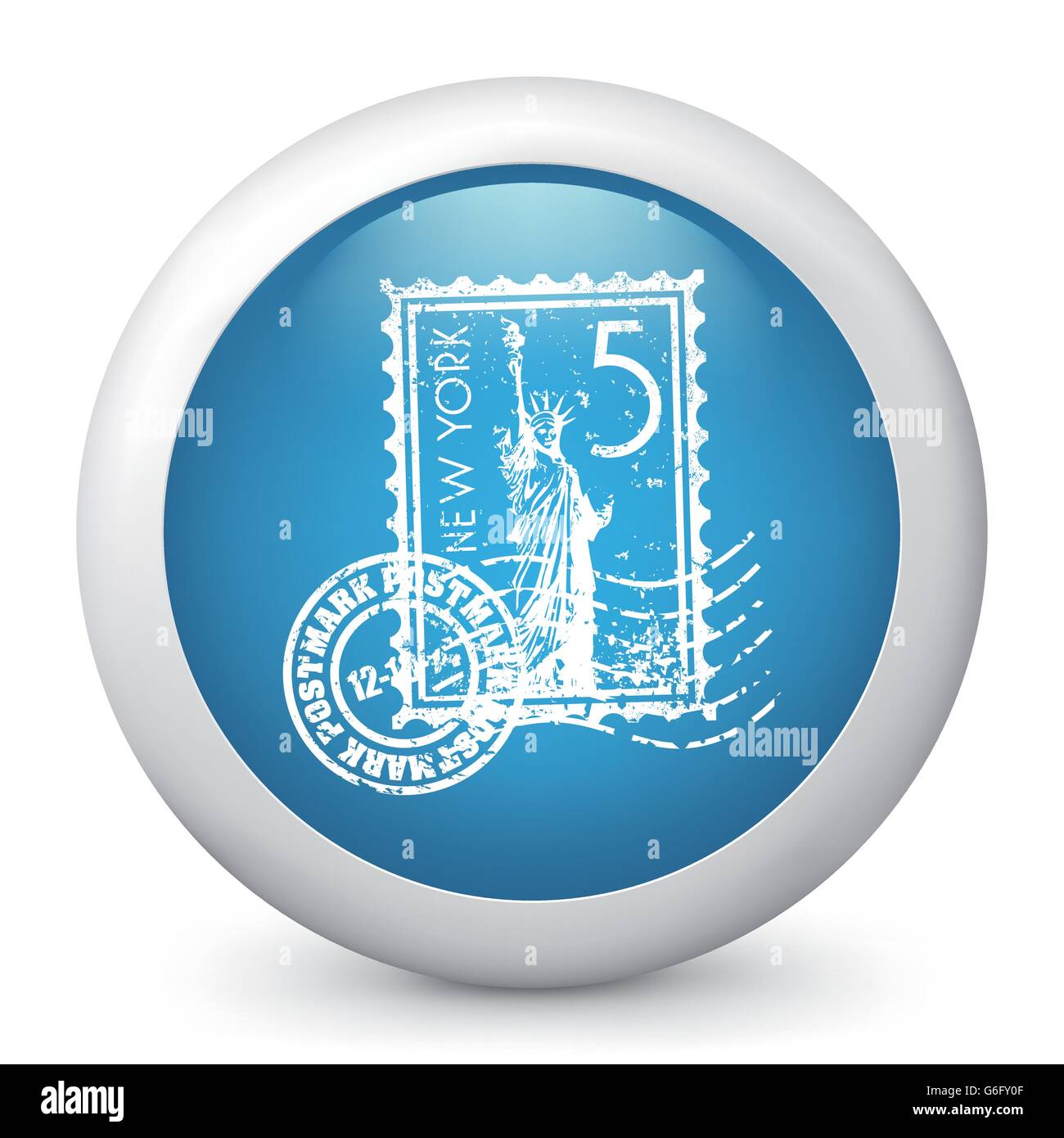 Vector illustration of blue glossy icon Stock Vector Image & Art - Alamy