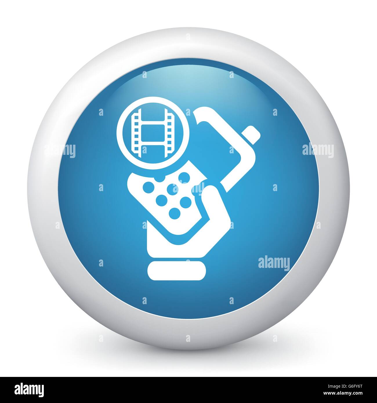 Vector illustration of blue glossy icon Stock Vector Image & Art - Alamy