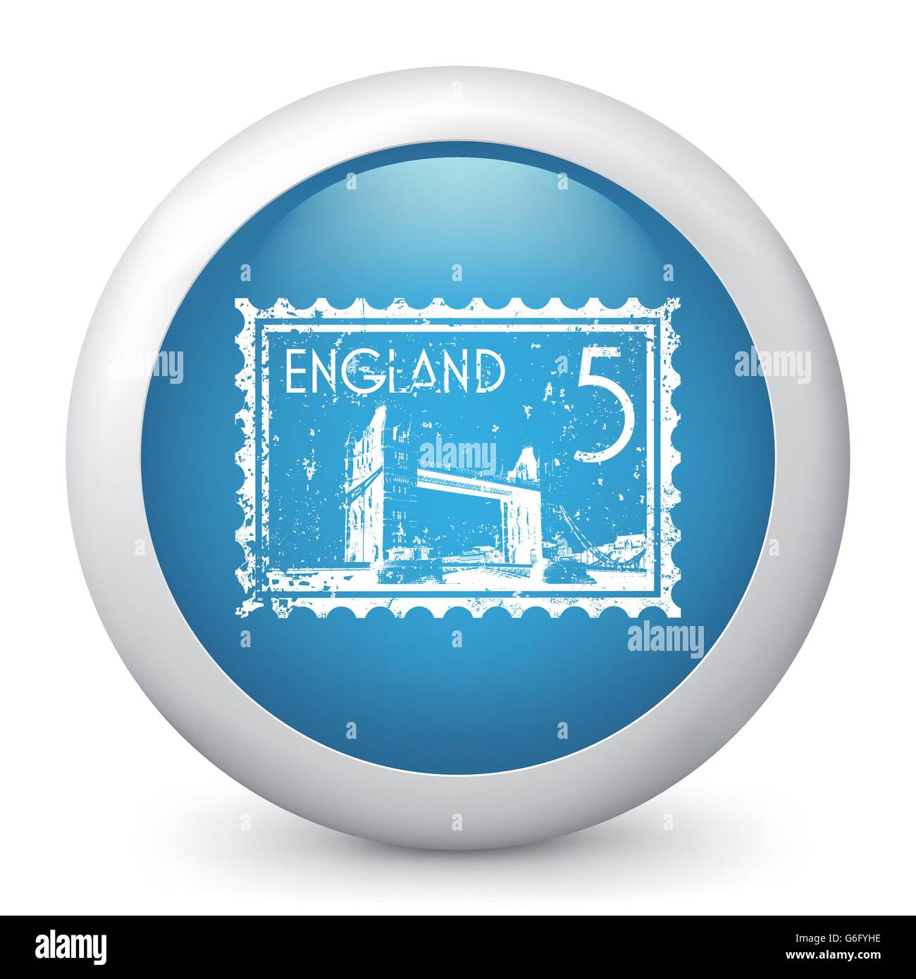 Vector illustration of blue glossy icon Stock Vector Image & Art - Alamy