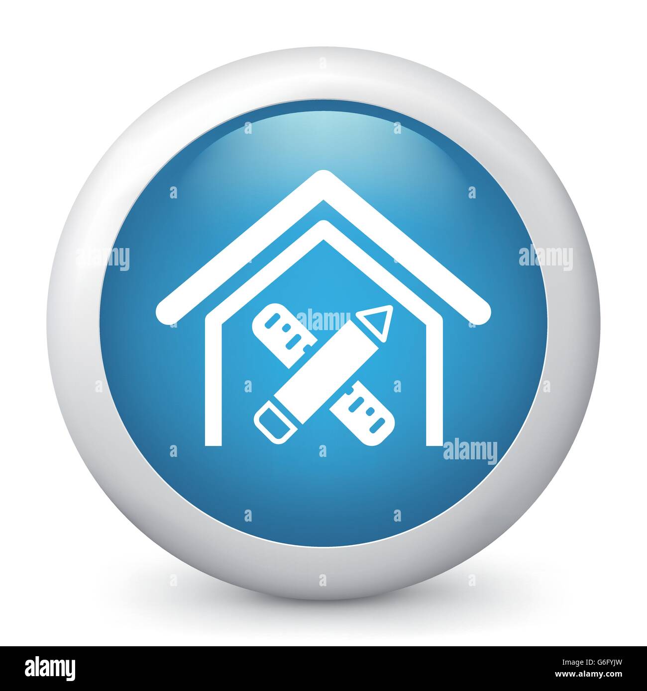 Vector illustration of blue glossy icon Stock Vector Image & Art - Alamy