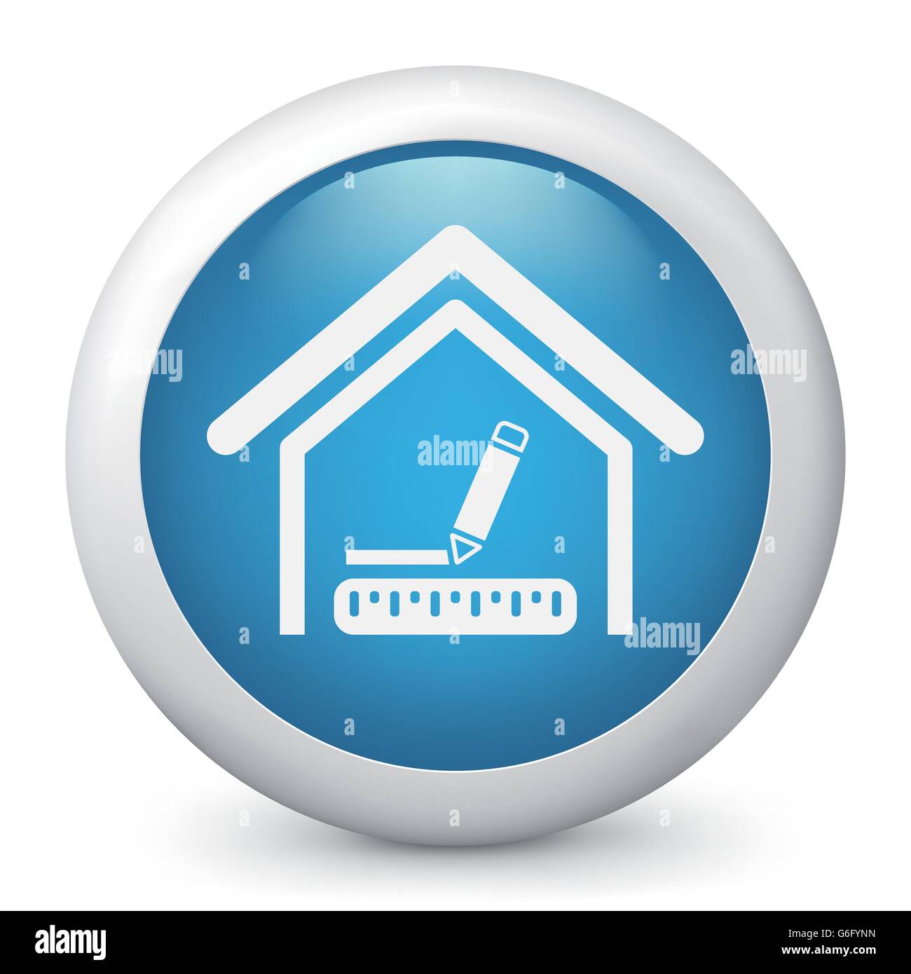 Vector illustration of blue glossy icon Stock Vector Image & Art - Alamy