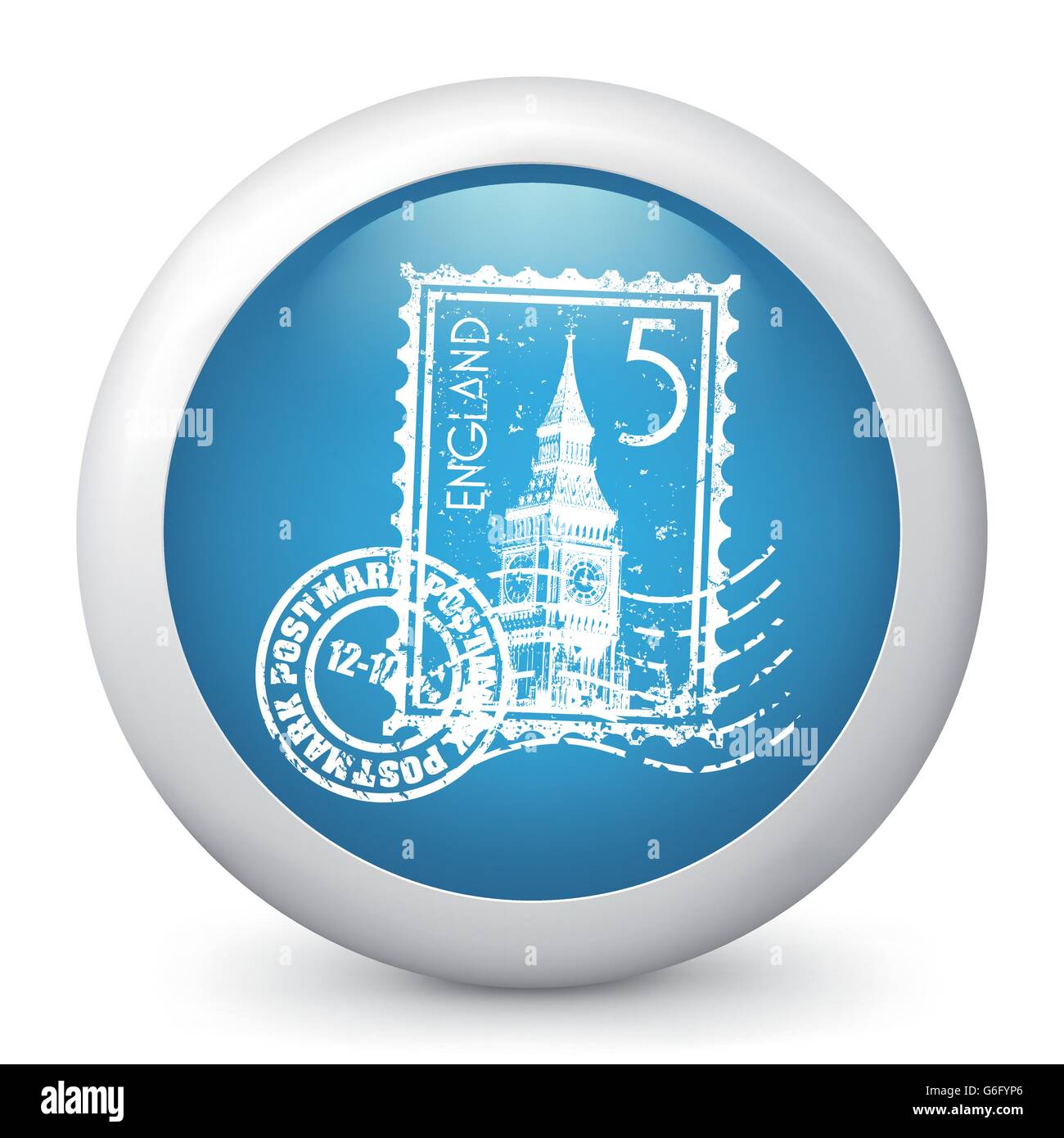 Vector illustration of blue glossy icon Stock Vector Image & Art - Alamy