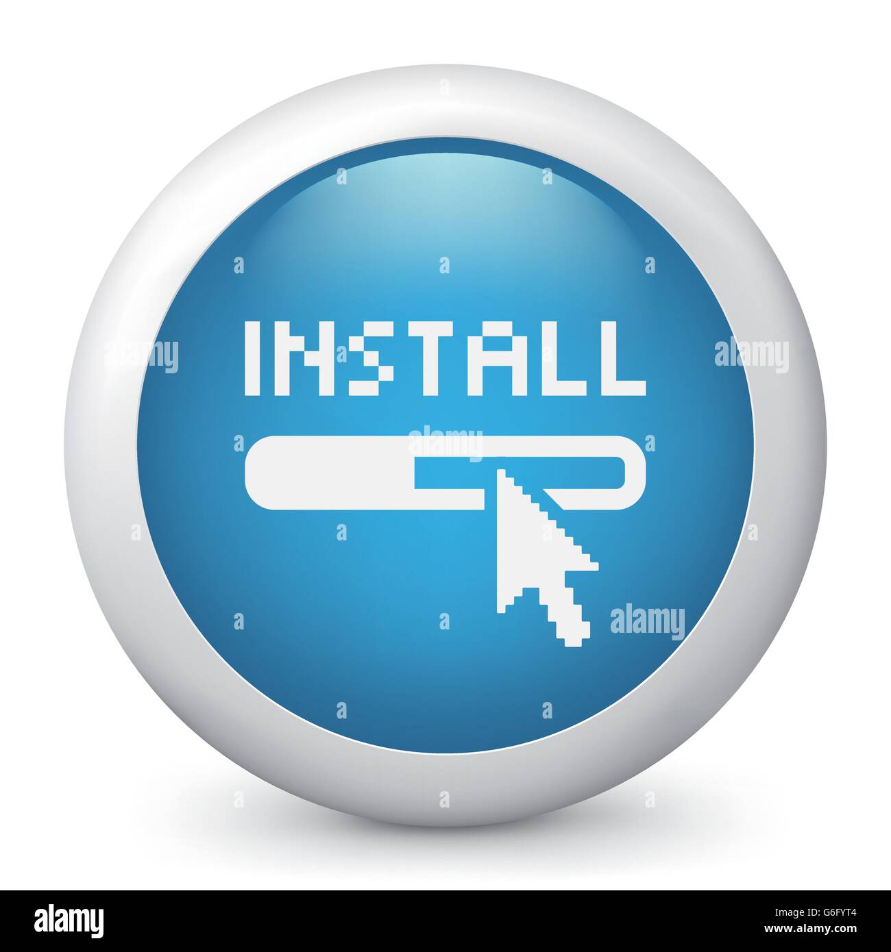 Vector illustration of blue glossy icon Stock Vector Image & Art - Alamy