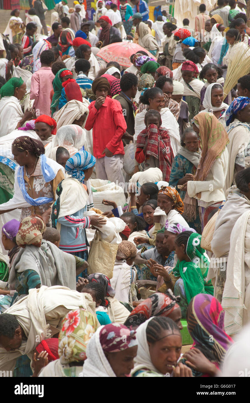 Crowds. Market day at Freweyni also known as Sinkata. Tigray, Ethiopia ...