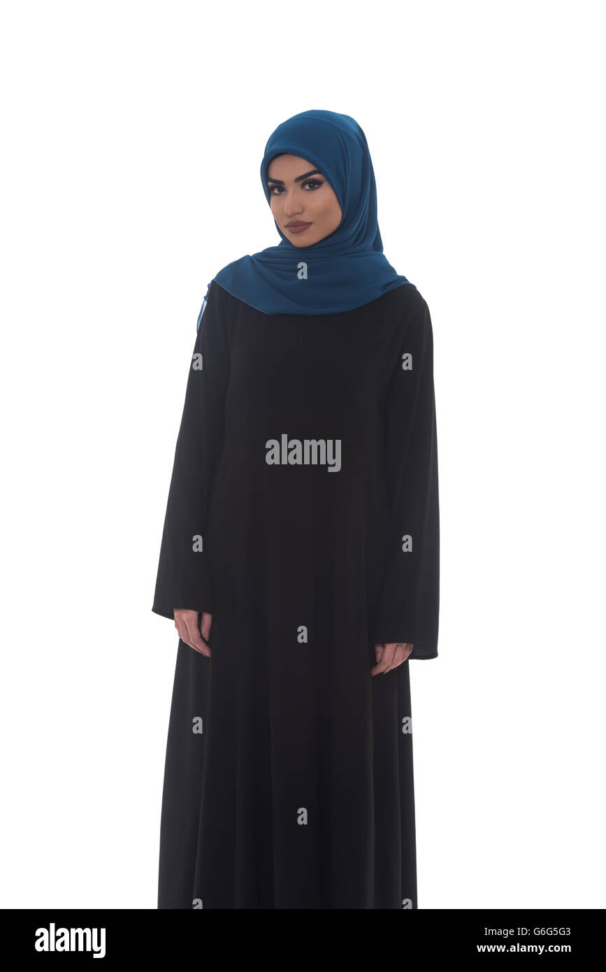 Beautiful Young Muslim Woman Pose Isolated On White Background Stock ...