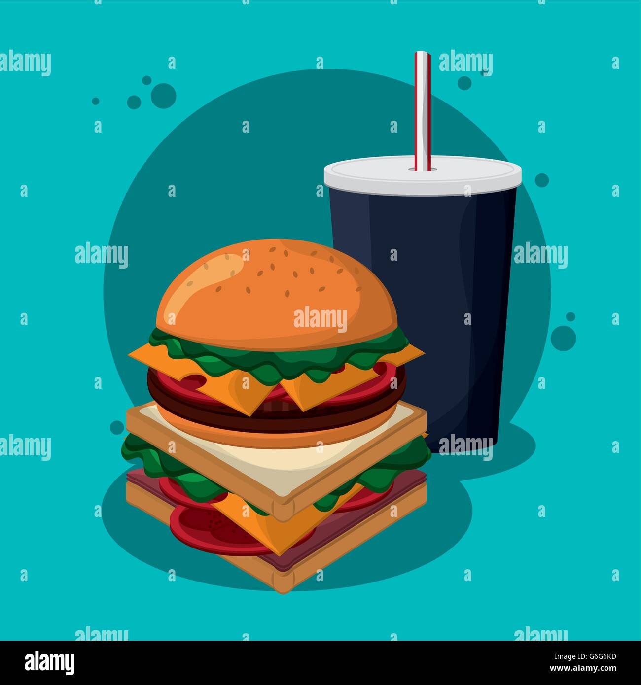 Hamburger soda fast food urban american Stock Vector Images - Alamy