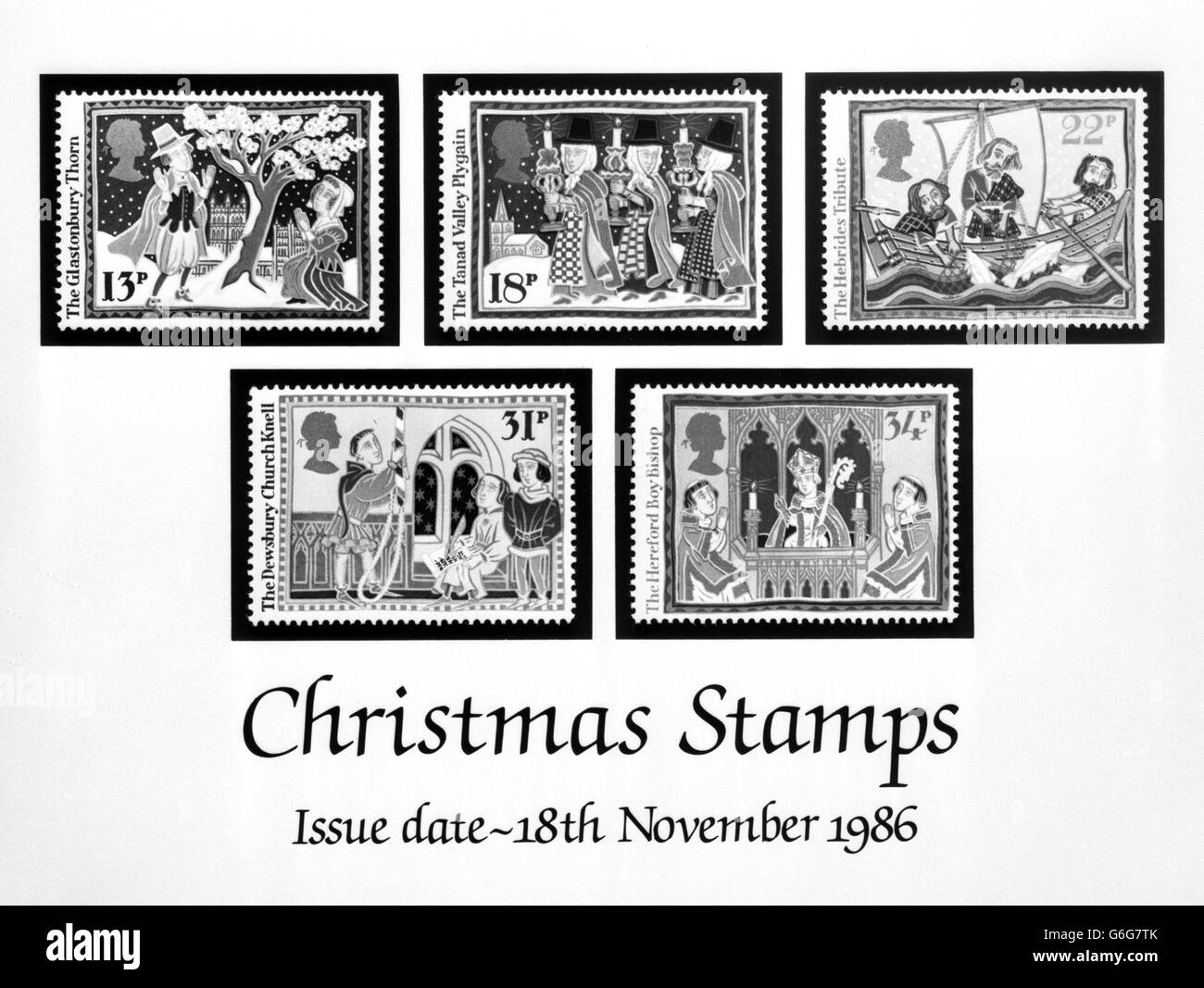Royal Mail Post Office Christmas Stamps Stock Photo Alamy