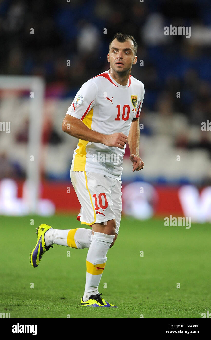 Soccer - FIFA World Cup Qualifying - Group A - Wales v FYR Macedonia - Cardiff City Stadium. Goran Pandev, Macedonia Stock Photo