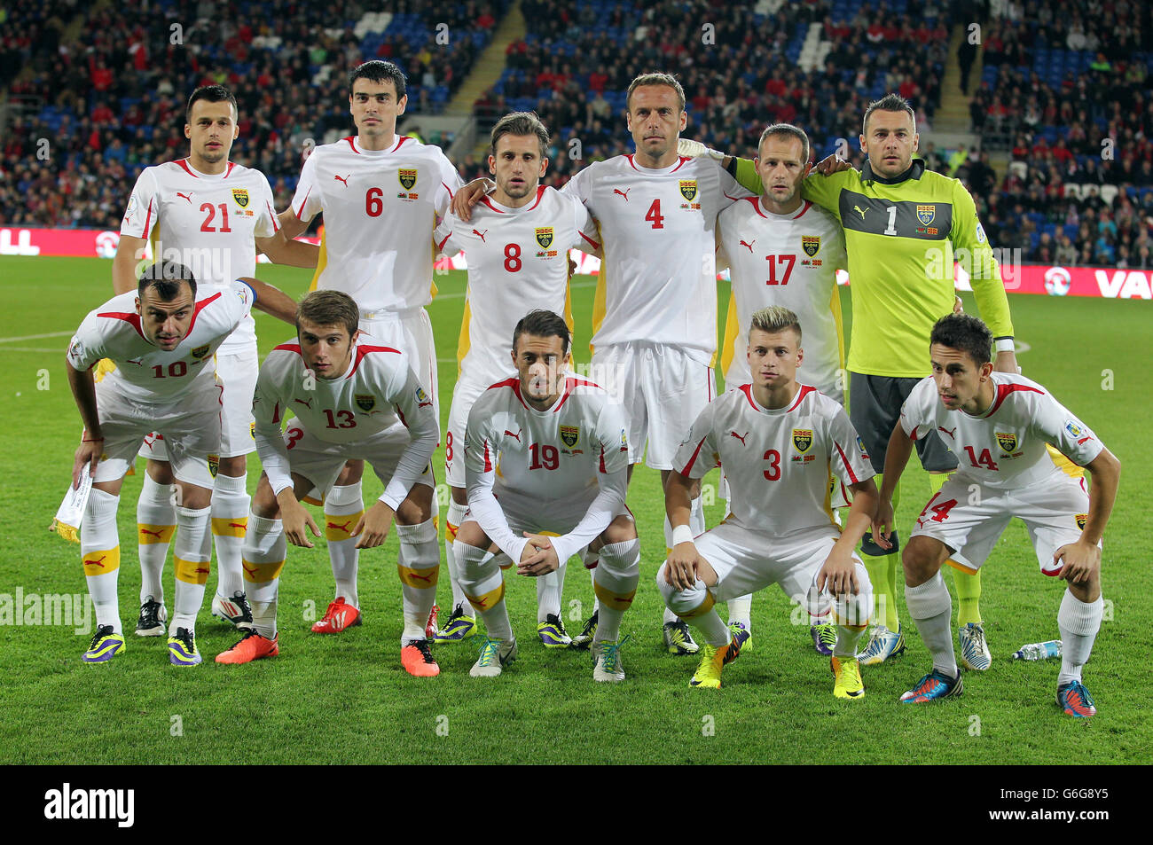 Macedonia team group before the fifa world cup qualifying hires stock