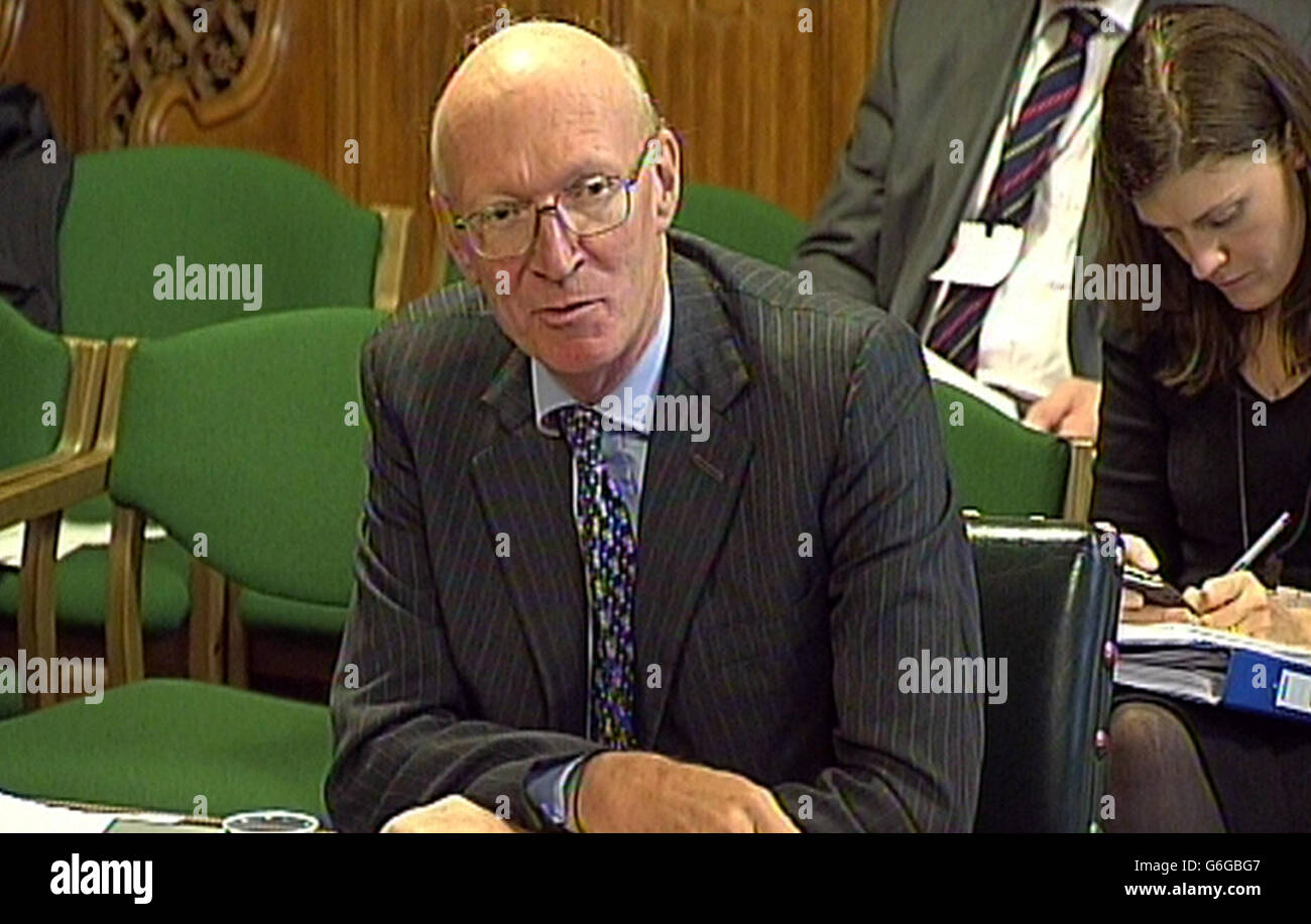 Chair of the Care Quality Commission David Prior answer questions on the 2013 accountability hearing with the Care Quality Commission in front of the Health Select Committee in the House of Commons, London. Stock Photo