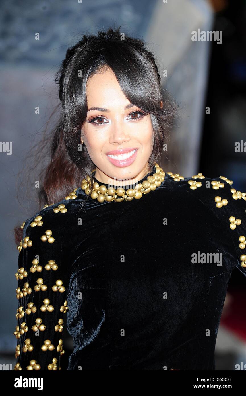 Jade Ewen arriving for the World Premiere of Thor : Dark World, at the Odeon Leicester Square, London. Stock Photo