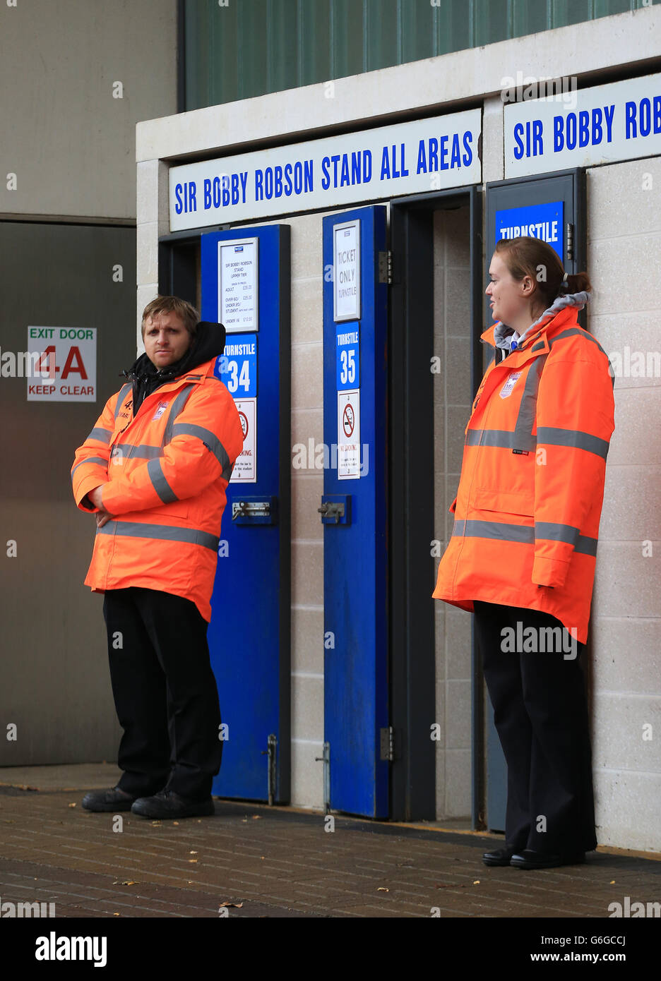 Stewards outside portman road stadium hi-res stock photography and