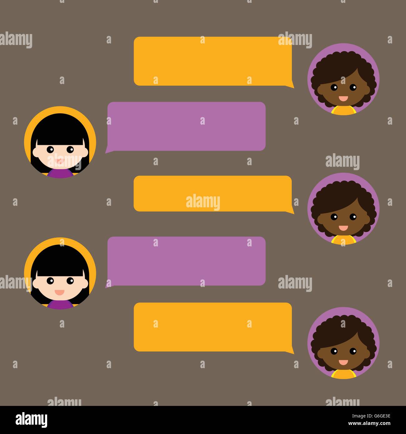 Conversation Chat Bubble With Cute Cartoon Character Profile Stock Vector Image Art Alamy Conversation Chat Bubble With Cute Cartoon Character Profile Stock Vector Image Art Alamy