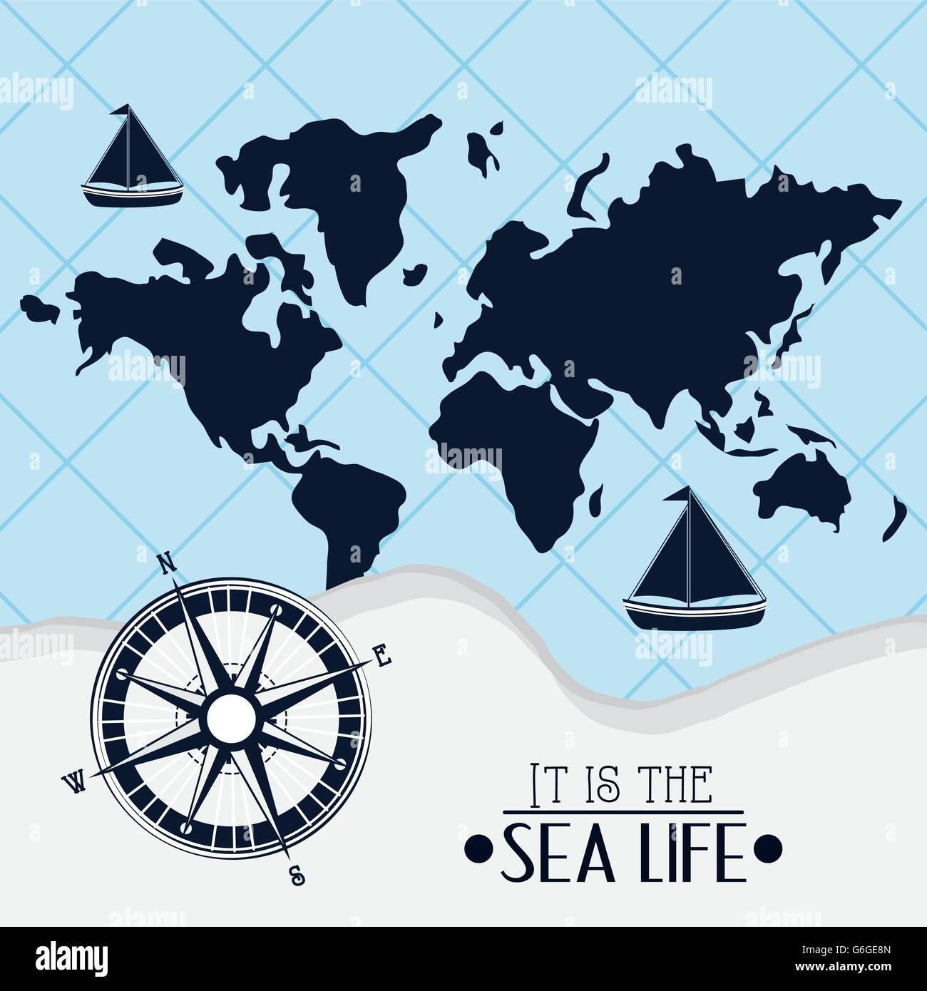 Flat illustration about sea life design Stock Vector Image & Art - Alamy