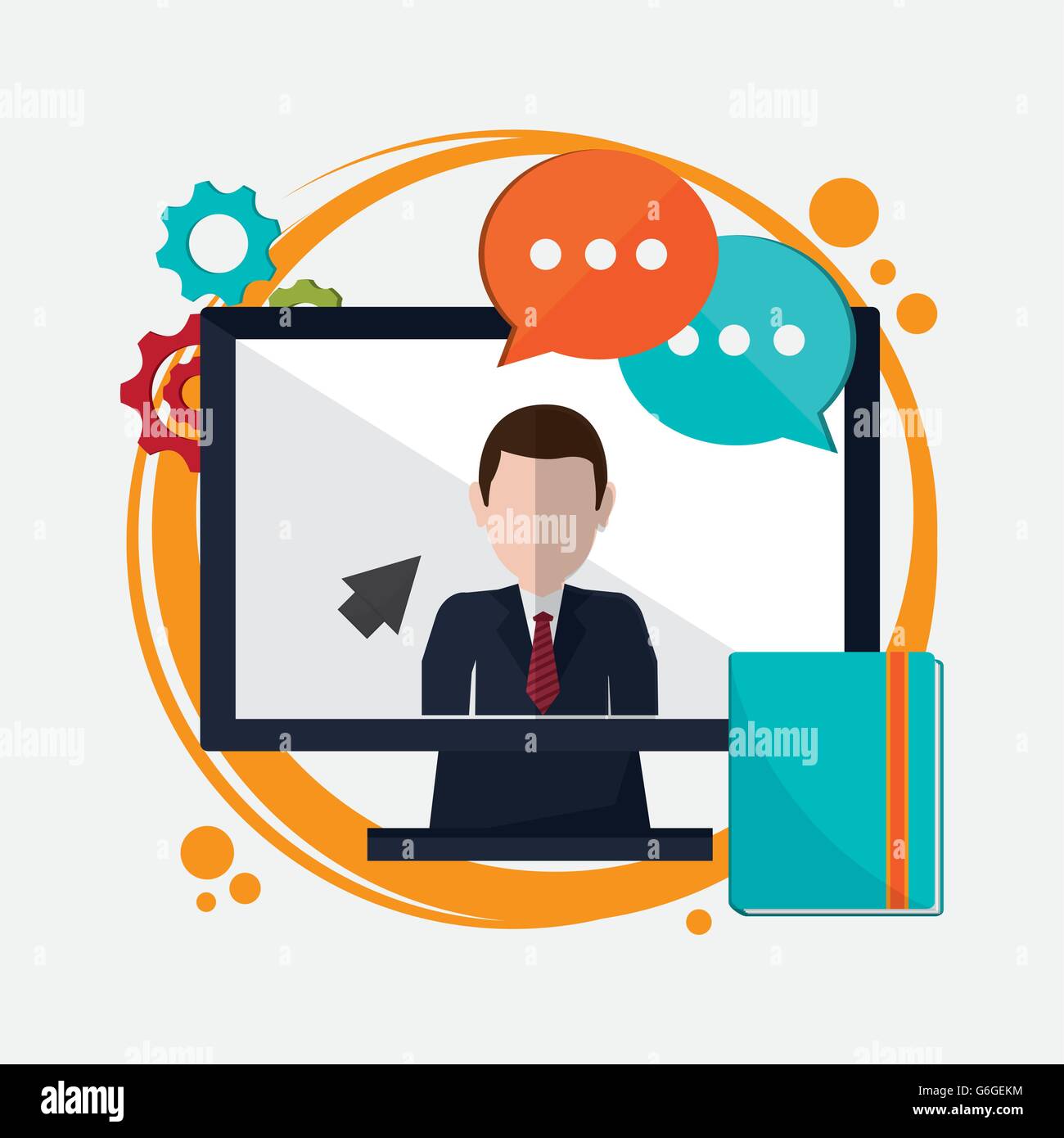 colorful webinar icon over white background , vector illustration Stock ...