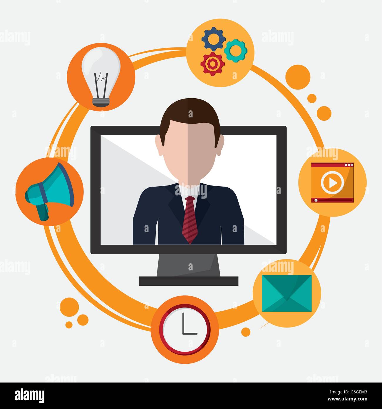 colorful webinar icon over white background , vector illustration Stock