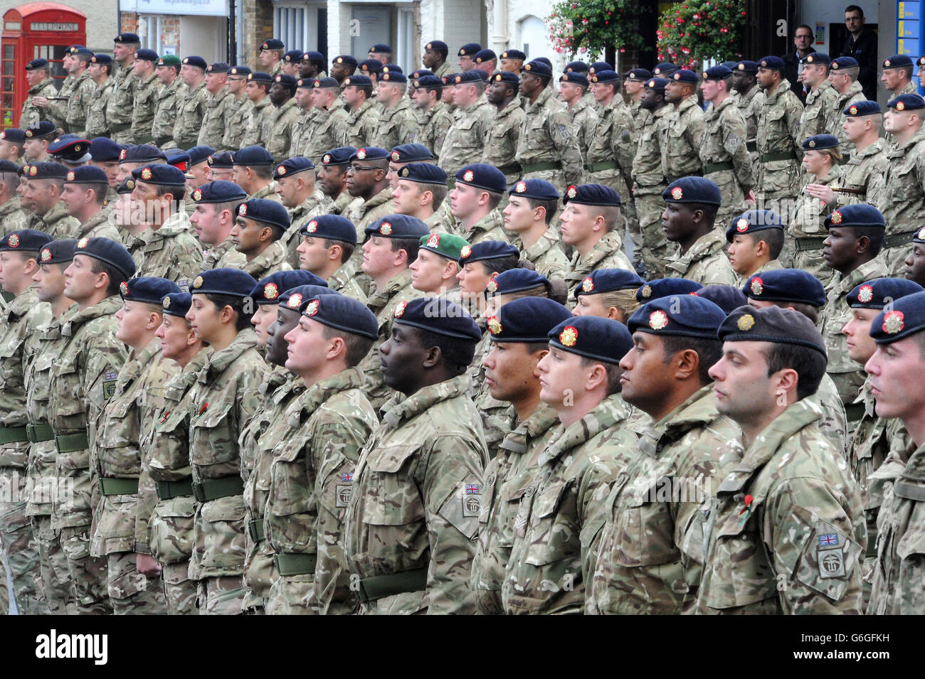 Soldiers from 9 Theatre Logistic Regiment, form up for an operational ...