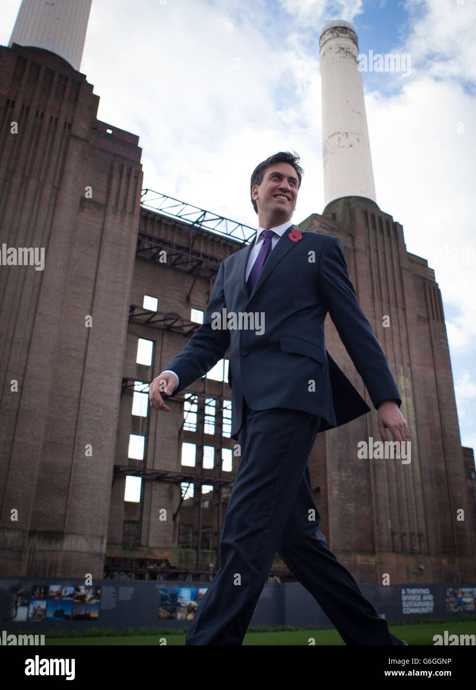 Miliband speech on low pay Stock Photo