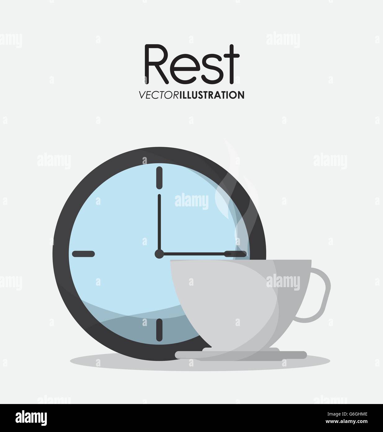 Rest and clock icon design, vector illustration Stock Vector Image ...