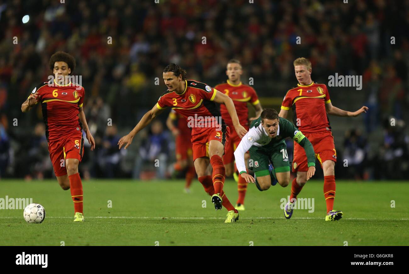 Soccer - FIFA 2014 World Cup - Qualifying - Group A - Belgium v Wales - Koning Boudewjnstadion Stock Photo