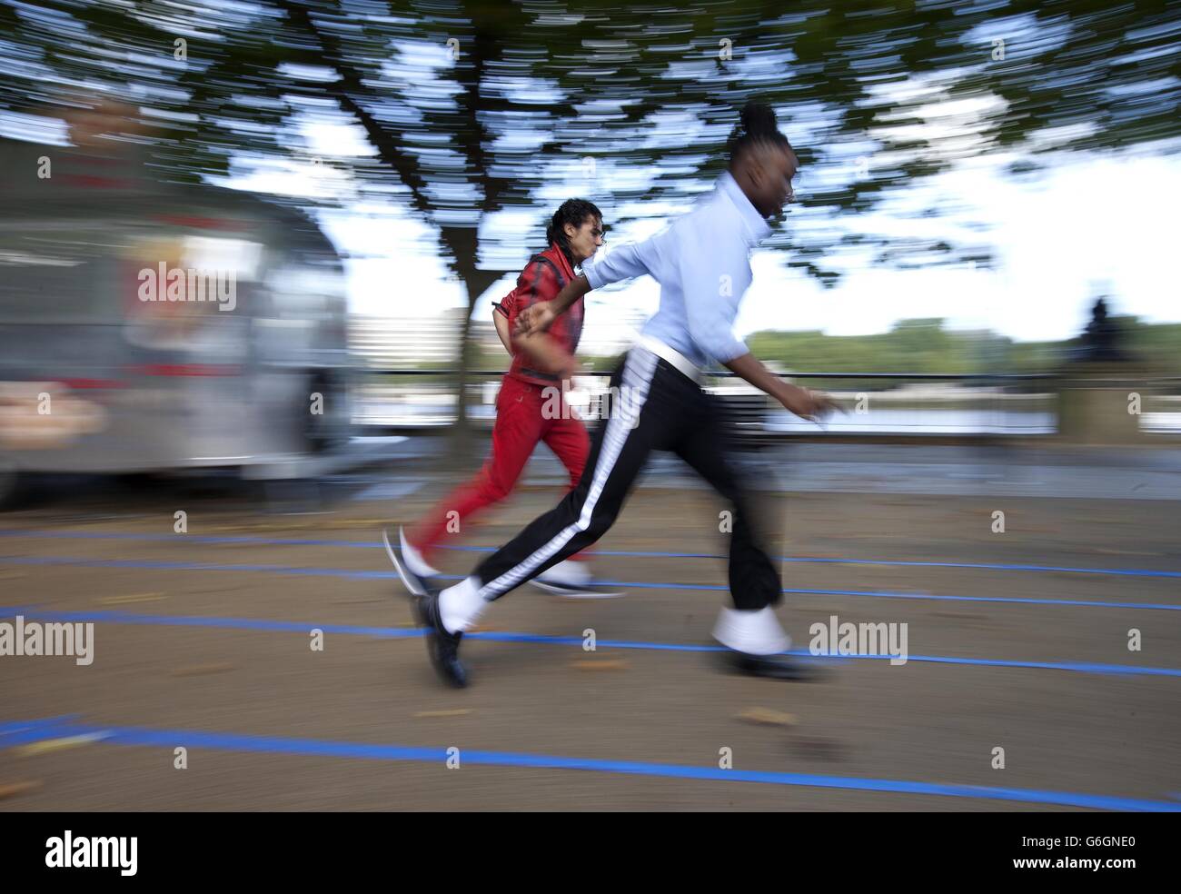 Fastest Moonwalk. s Ground Miles campaign and app. Stock Photo