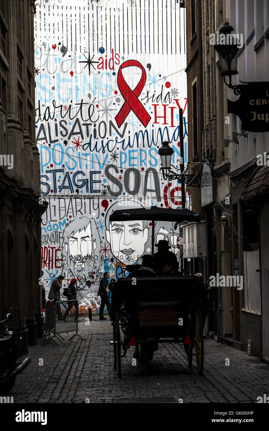 A huge wall used as a street mural calling for the urgent need to stop ...