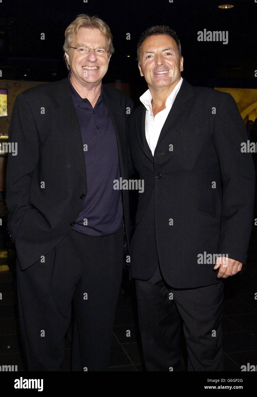 Stars of the film Jerry Springer (left) and Armand Assante arriving for the UK premiere of 'Citizen Verdict', at the Warner Village cinema in Leicester Square, London. Stock Photo