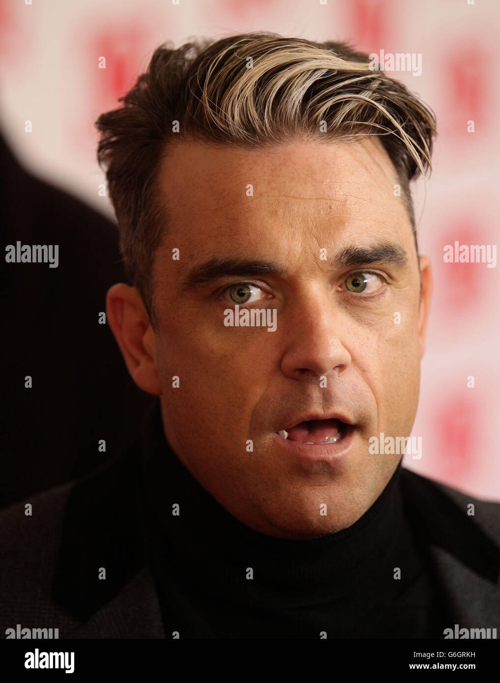 Robbie Williams arriving for the Q Awards, at Grosvenor House Hotel, Park Lane, central London. Stock Photo