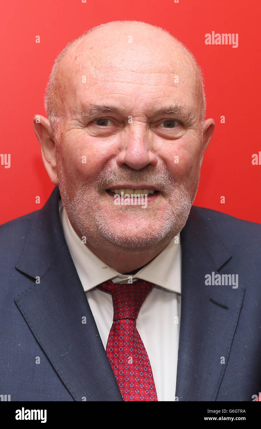 Senator David Norris after he had his beard shaved off for the first time in 40 years live on Ray D'Arcy show on Today FM in Dublin. Stock Photo