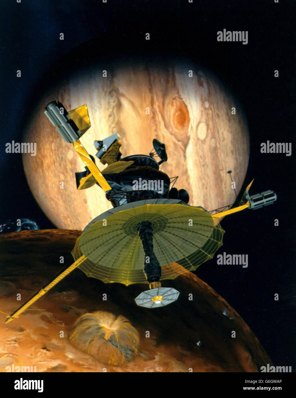 Mandatory credit: nasa undated computer generated photo from nasa of  galileo's encounter with io. the spacecraft that has studied jupiter and  its moons for the past eight years is due to take