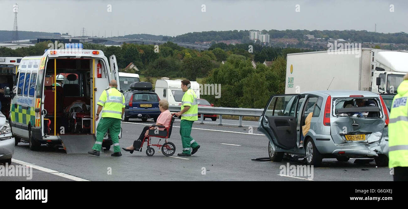 M5 motorway crash Stock Photo