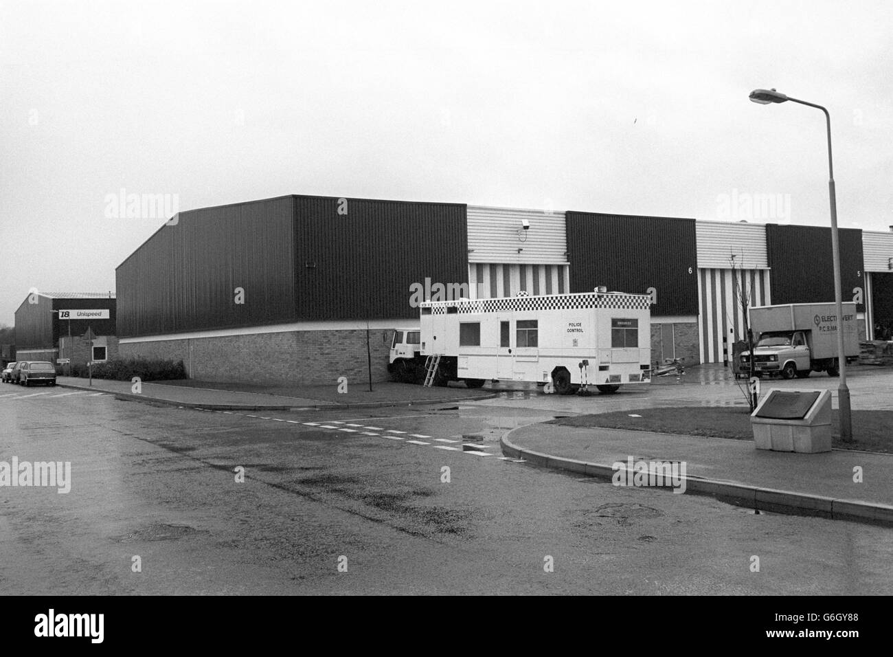 Brink's Mat Robbery. The Brink's Mat Depot. at Hounslow, near Heathrow Airport- the scene of a 26 million gold bullion raid in 1983. Stock Photo