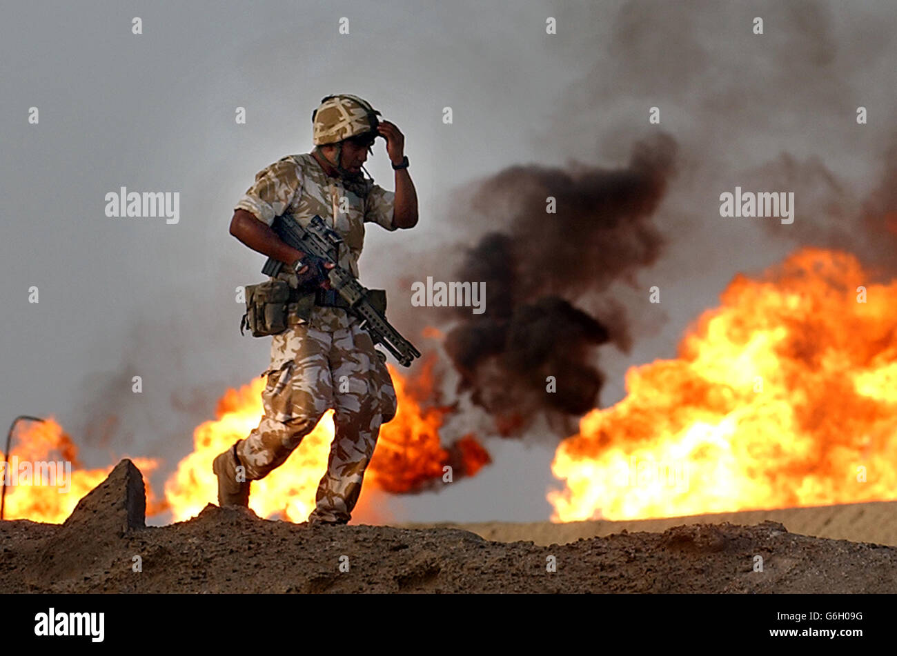 Occupation of Iraq - British Army - Light Infantry Regiment - Rauallah - 2003 Stock Photo