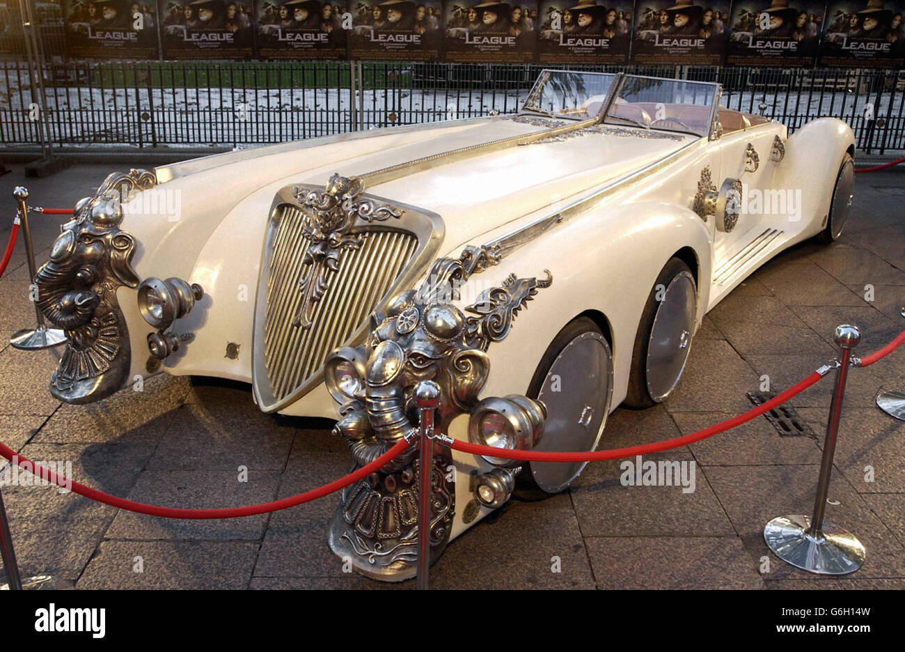 The car driven by Captain Nemo in the movie 'The League Of Extraordinary Gentlemen' displayed during the premiere at the Odeon Cinema in London's Leicester Square. Stock Photo