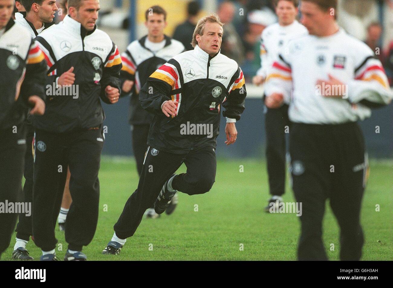 12-JUN-96 ... Euro 96-German Training ... Jurgen Klinsmann (centre) ... Picture by Neal Simpson/EMPICS Stock Photo