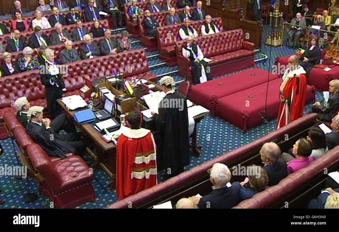 Doreen Lawrence, the mother of murdered black teenager Stephen Lawrence, during the short ceremony where she took her seat in the House of Lords. Stock Photo