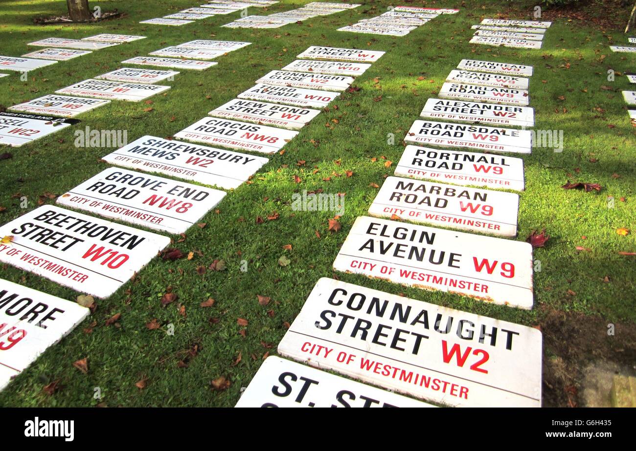 The enamelled street signs depicting some of London's most famous