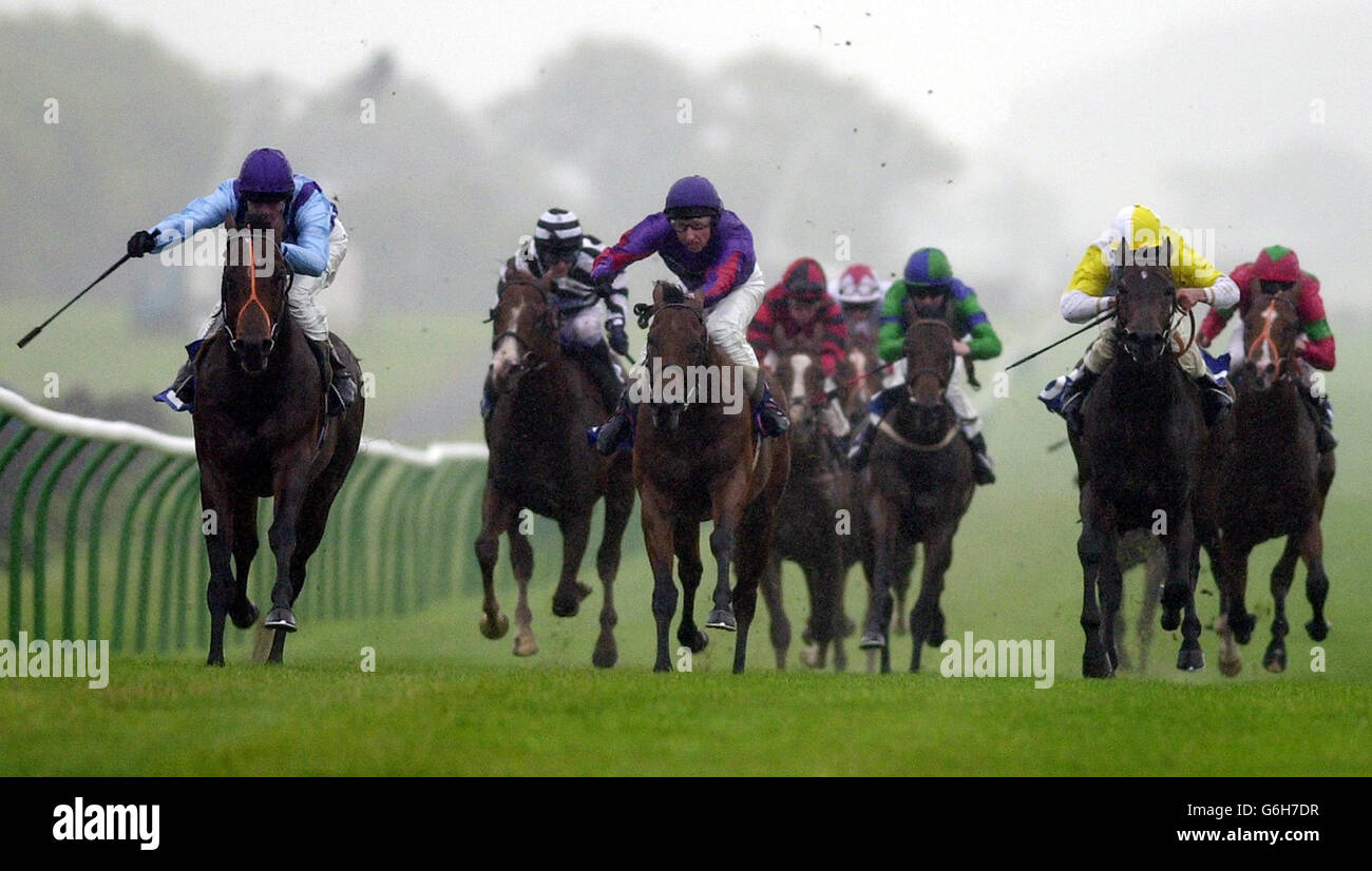Boogie Street, far left wins the 3.45 five furlong race ridden by Richard Hughes and breaks the course record during the Western Meeting , Scotland. Stock Photo