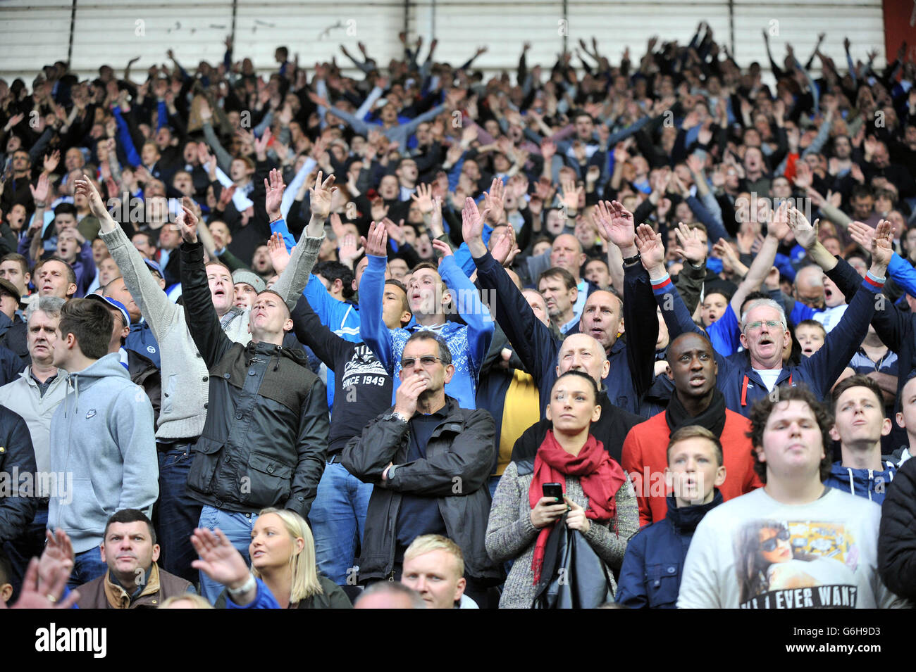 Birmingham City's Fans celebrate Lee Novak's equalising goal during the ...