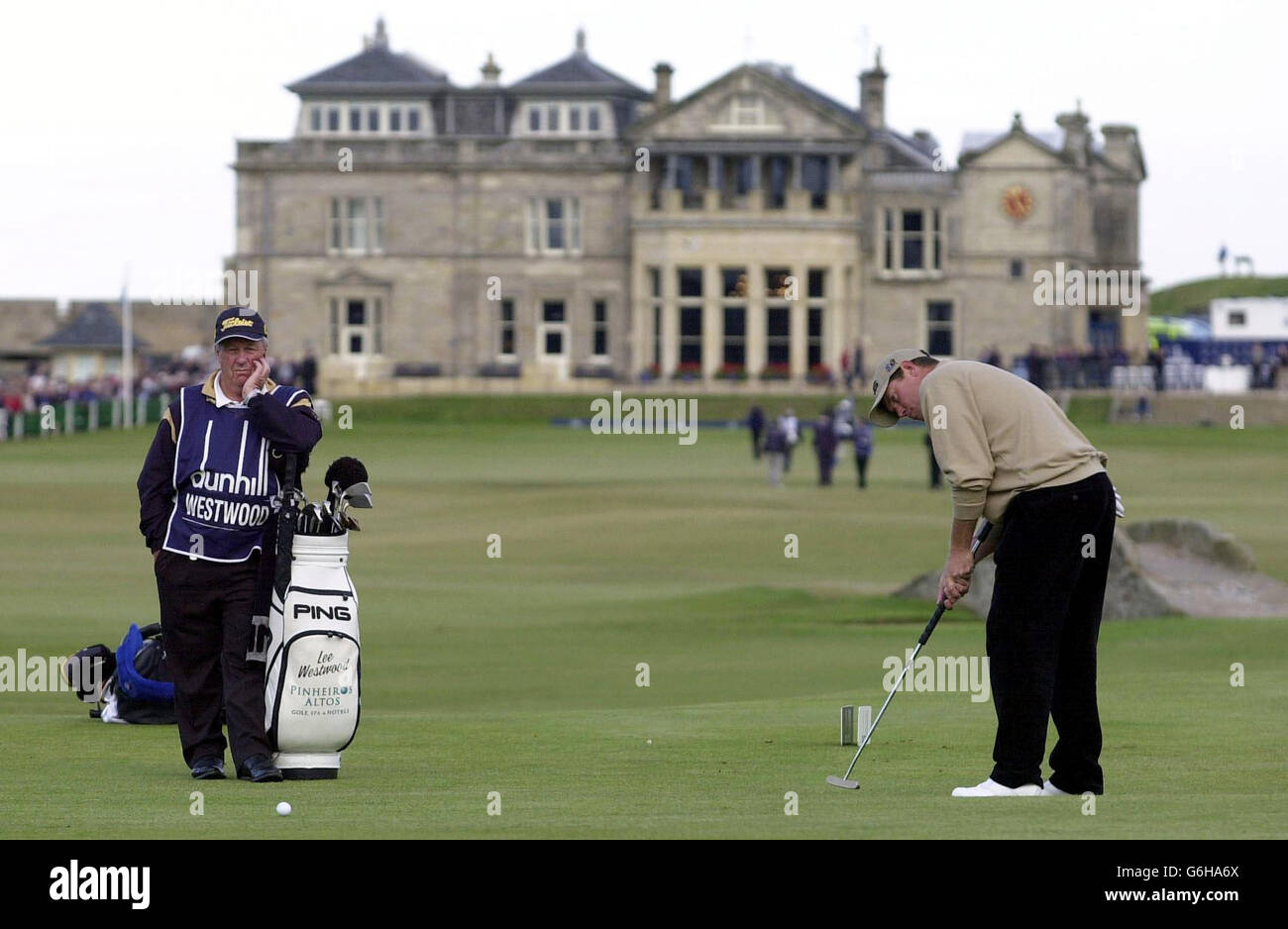 Dunhill Championships. England's Lee Westwood putting on the 17th green