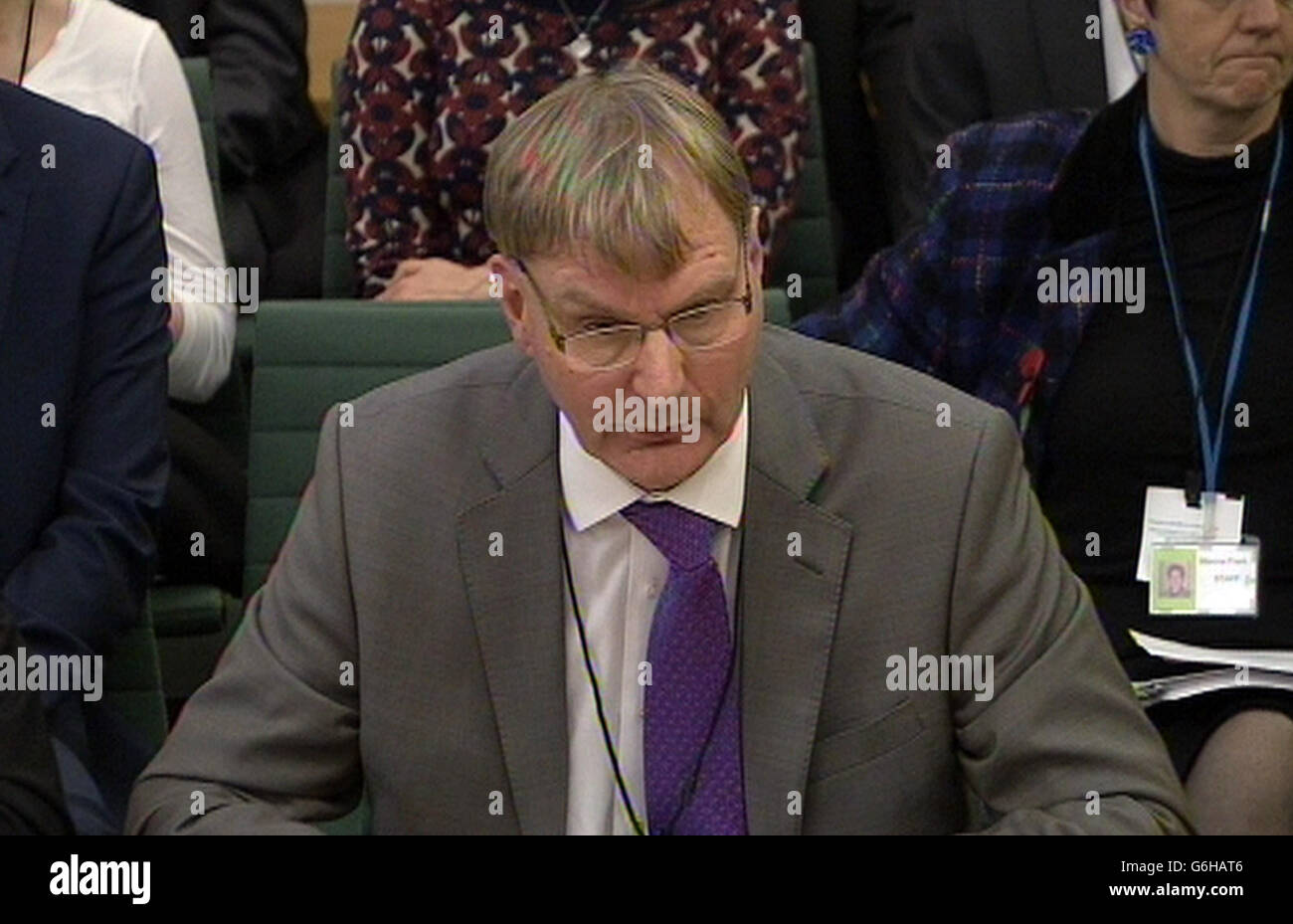 Ramsay Dunning, Group General Manager, Co-operative Energy, gives evidence to a Commons Energy and Climate Change Committee at the House of Commons in London. Stock Photo