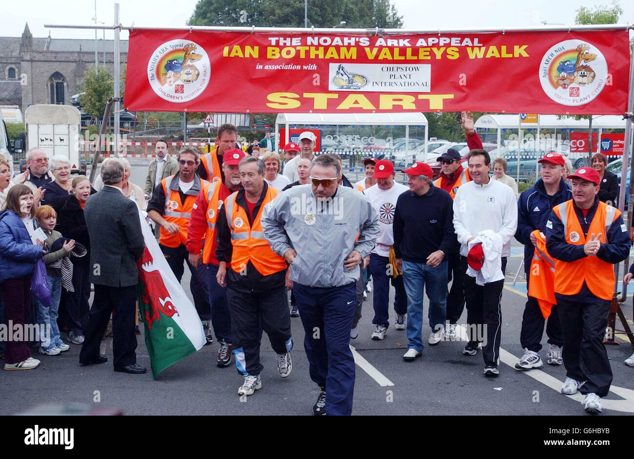 Cricket legend Ian Botham sets off on the first leg of a nineday trek
